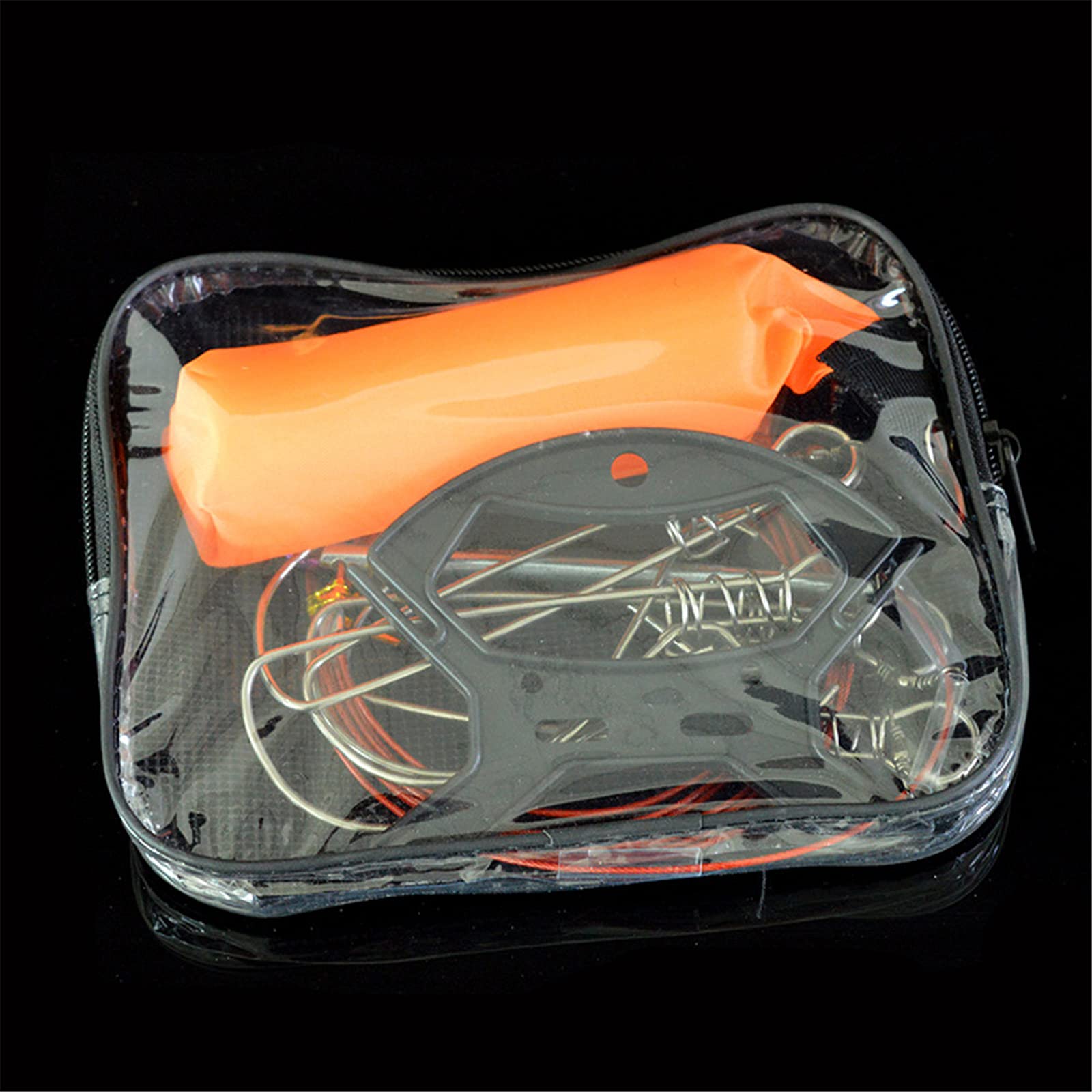 Acero Inoxidable Stringer de Peces Vivos, con Acero Inoxidable Broches, Flotador de Naranja, Bolsa de Almacenamiento, Articulos de Pesca, Peces Artificiales Pesca, Carpfishing Kit Pesca