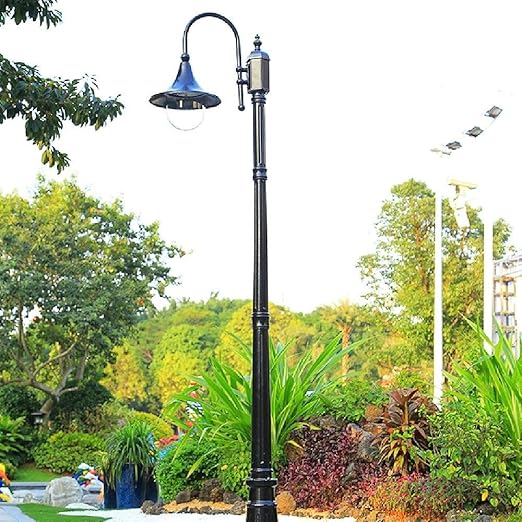 GUOCC Creative American Clear Acrylic High Pole Street Lamp IP55 Waterproof Outdoor Aluminum Bollard Column Light Outside Courtyards Park Exterior Lawn Stigma Pillar Lantern E27 Lights Fixture photo 2