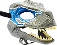 Mattel Jurassic World Dominion Velociraptor Blue Dinosaur Mask, Movie-inspired Role Play Toy with Opening Jaw, Realistic Design