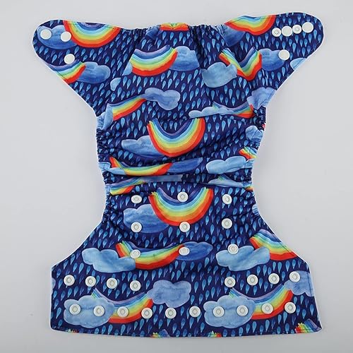 Miniatura 10 de Pañal de bolsillo para bebé, reutilizable, lavable, 8 libras a 36 libras (dinosaurio)