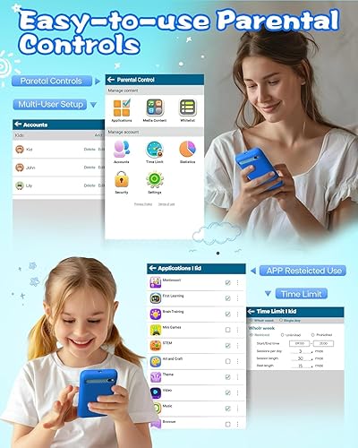 Miniatura 7 de MOMILLA Teléfono inteligente de juguetes para niños, pantalla táctil de 3.97 pulgadas, regalos de cumpleaños de Navidad para niños inteligentes,