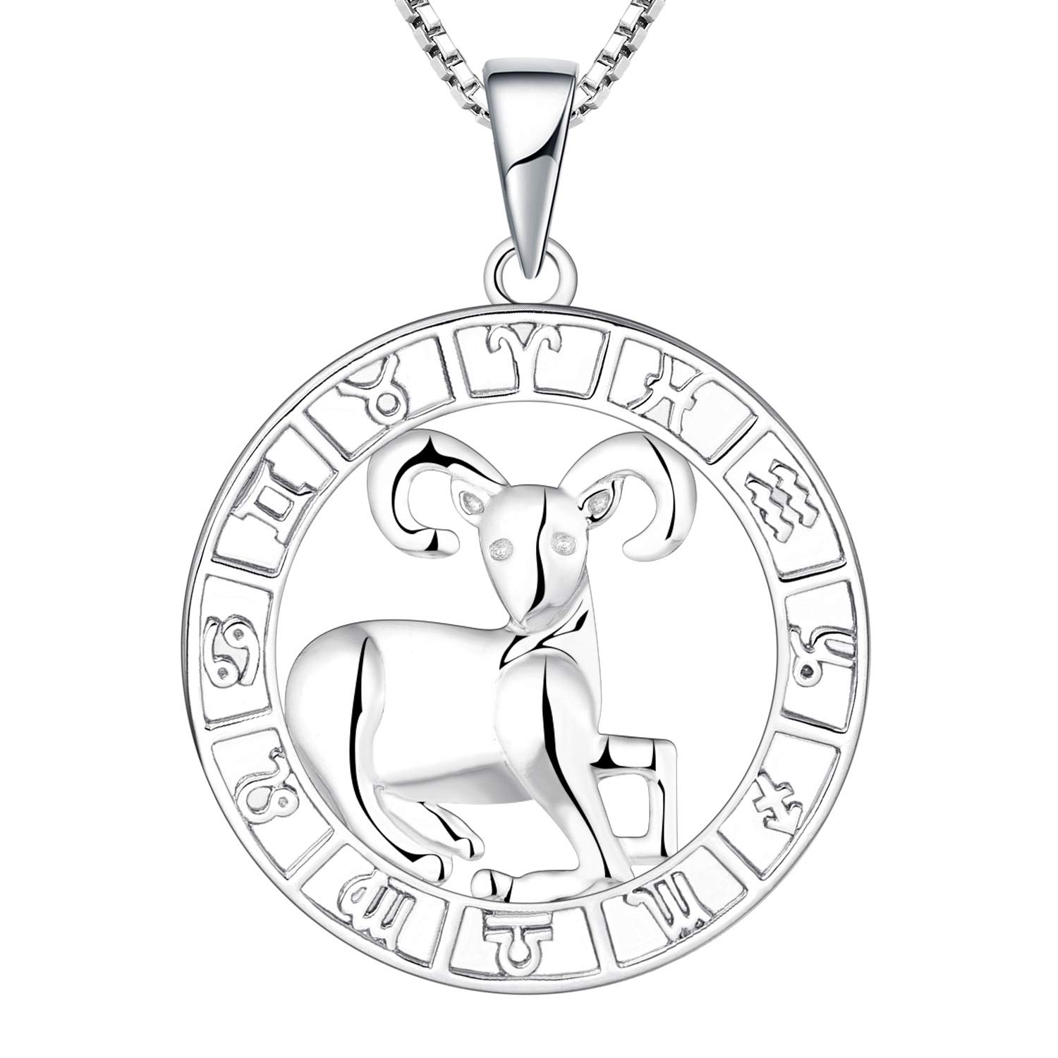 YL Collar de plata 925 Horóscopo de plata del zodiaco 12 constelación collar colgante para mujeres y niñas