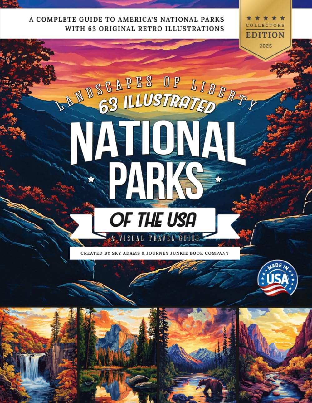 63 Illustrated National Parks of the USA - A Collectible Visual Travel Guide of America's Natural Wonders and Landmarks: Retro Vintage Inspired ... Parks, Landmarks and Landscapes of the USA)      Paperback – October 8, 2024