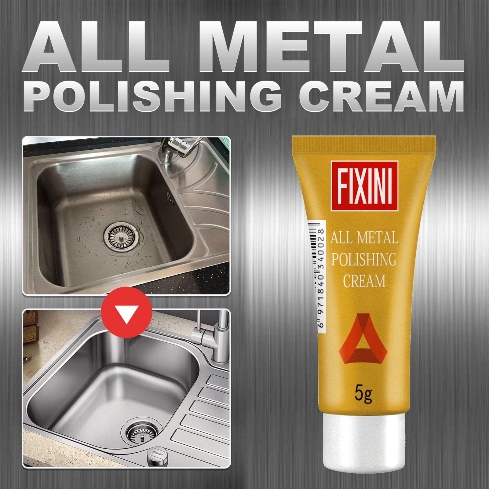 Metallpolierpaste – Universelle Poliercreme Für Edelstahl, Kupfer, Gold, Rostentferner 10 G Dose