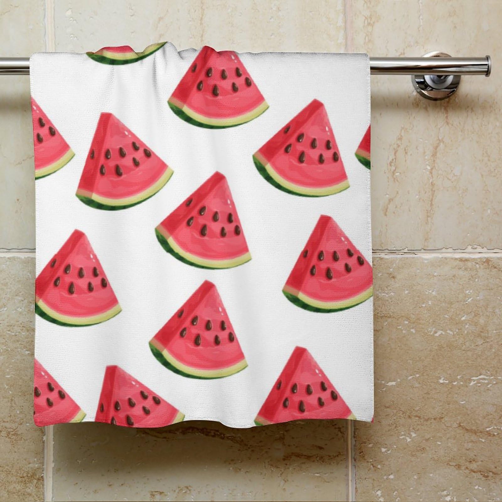 Amazon｜西瓜柄 スイカ柄 すいか柄 ハンドタオル プリントタオル 軽量