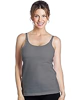 Vista 2 de Essential - Camiseta sin mangas de lactancia todo en uno con brasier de bombeo manos libres integrado, Carbón vegetal, XS
