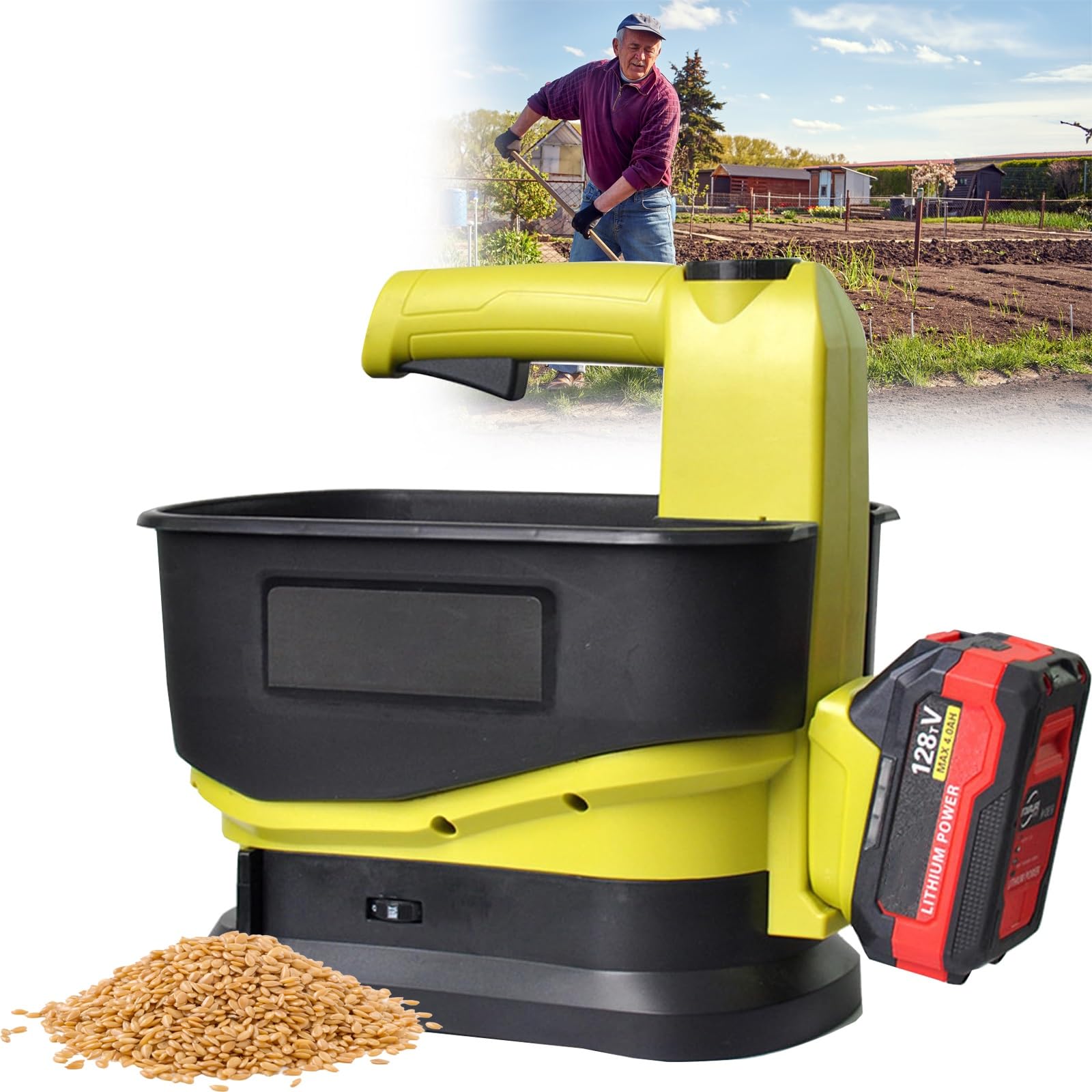Épandeur de graines portable sans fil pour stopper les trous dans la pelouse avec 5,5L
