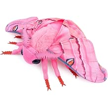 Moth Stuffed Animals Toy, Lifelike Pink Moths Plush 16in, Realistic Soft Big Wing Plushies Figure Gift Collection for Kids