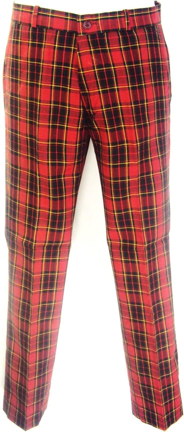 Relco Mens Tartan Sta Press Trousers 