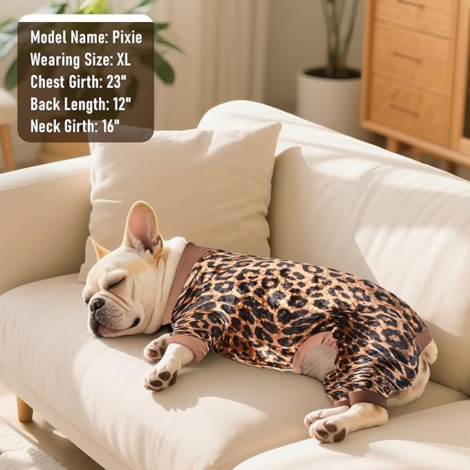 Pijama para Perro Pequeño Mediano, Enterizo 4 Patas, Terciopelo Estampado miniatura 7