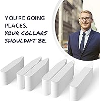 Vista 4 de Quality Stays 250 estancias de cuello de plástico para hombres, 4 tamaños, insertos de cuello de camisa blanca