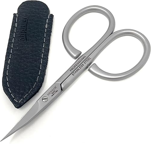Miniatura 5 de SHPITSER - Tijeras profesionales para uñas y cutículas, herramientas de manicura de acero inoxidable de lujo en estuche de cuero genuino fabricado