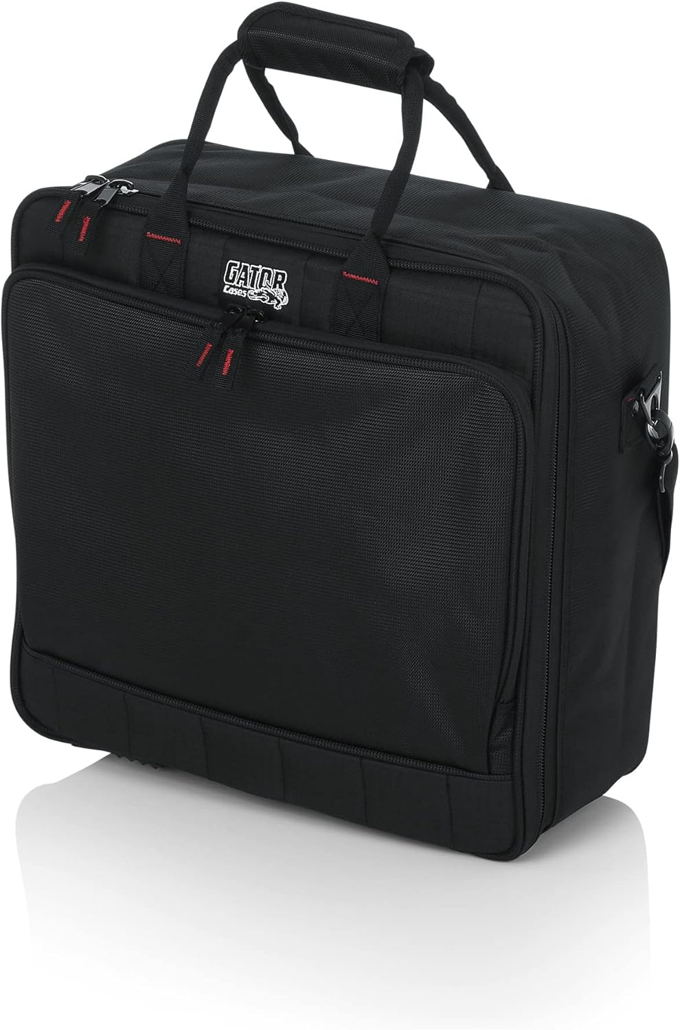 Gator Cases G-MIXERBAG-1515 Padded Nylon Mixer/Gear Carry Bag with Removable Strap, 15 IN X 15 IN X 5.5 IN - Bundle with 10ft Instrument Cable and Austin Bazaar Polishing Cloth