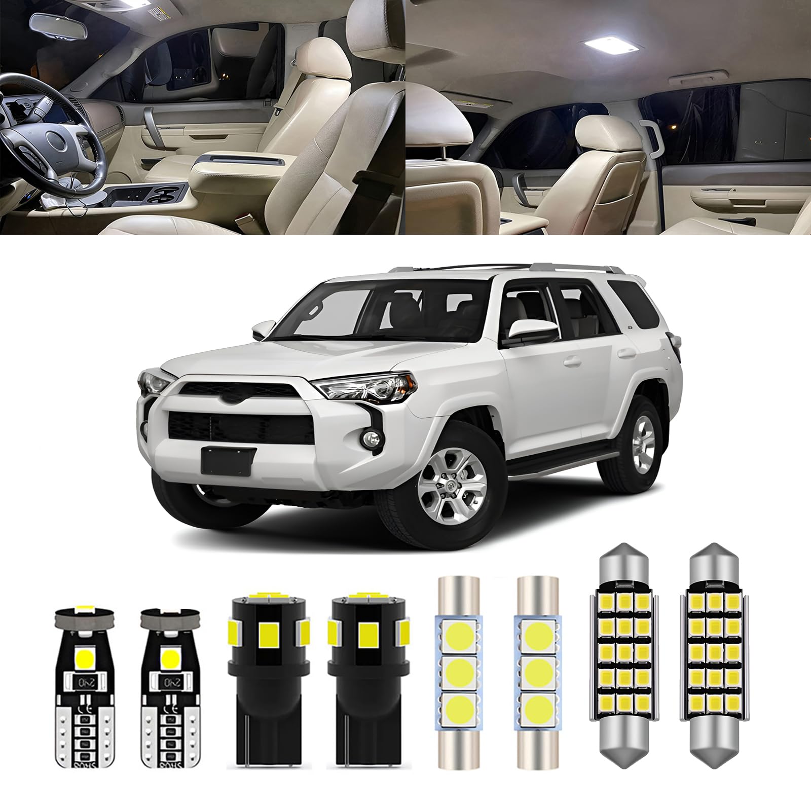 Bllatta 18pcs Super bright White 6000K LED Interior Light Kit for Toyota 4Runner 2010-2013 2014 2015 2016 2017 2018 2019 2020 2021 2022 Interior LED