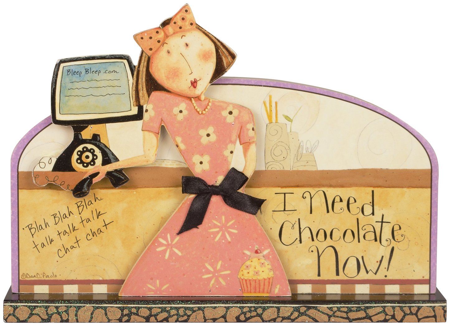 Carson Home Accents 19829 Chocolate Now Dan Dipole Message Bar, 9 1/3-Inch by 8-1/2-Inch