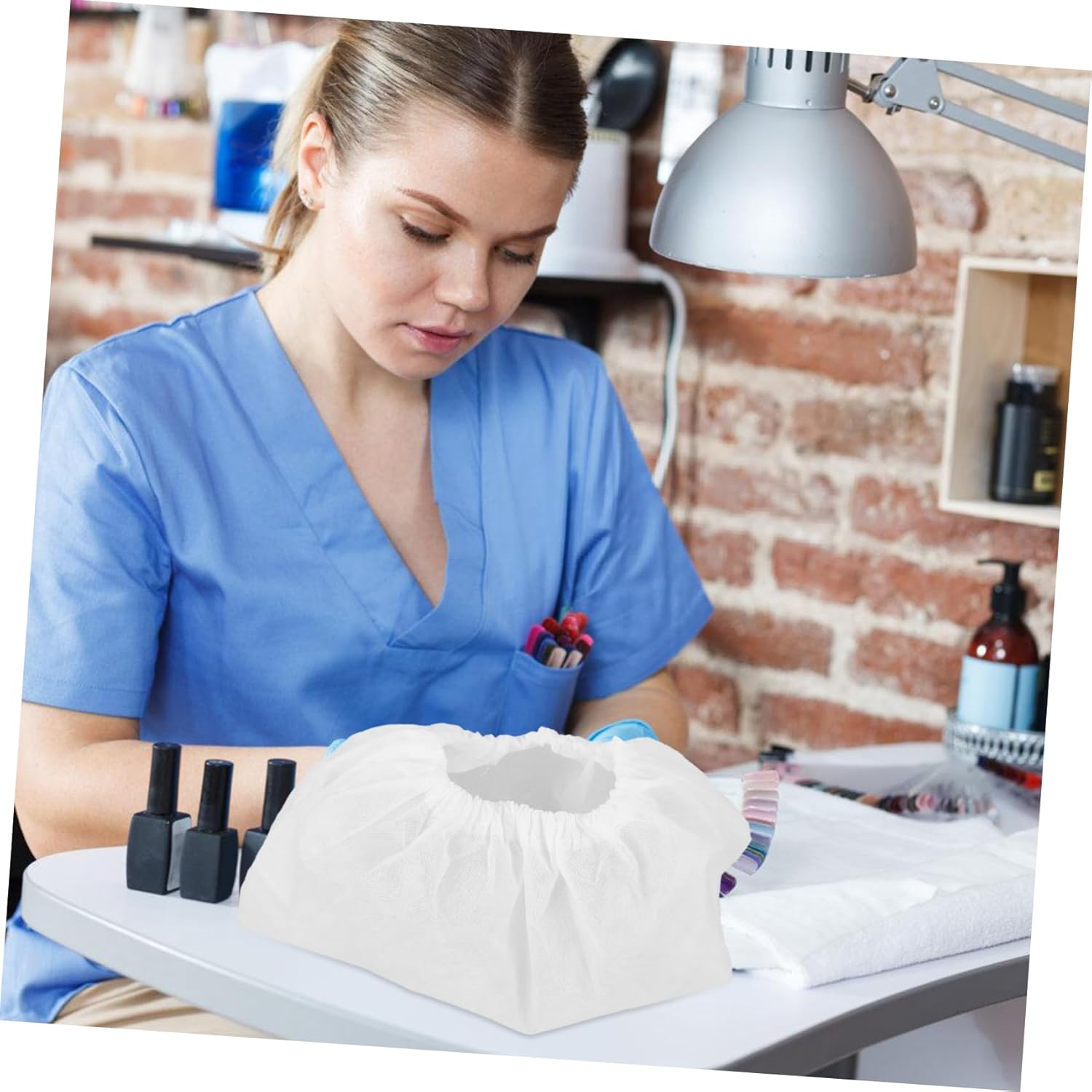 minkissy 50pcs Nail Dust Collector Bags Non-woven Nail Vacuum Cleaner Bags Compatible Collectors for Professional Salons and Home Use