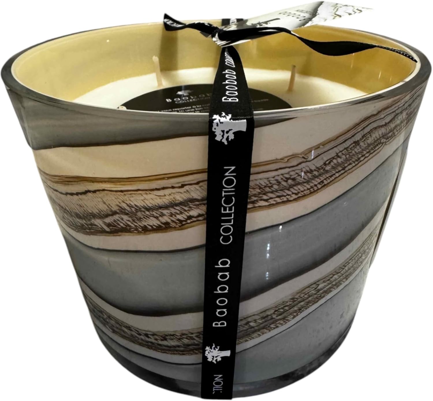 Baobab Collection Sand Sonora Luxury Scented Candle, Saffron Myrrh Patchouli Fragrance, 4-7 Wicks, Handblown Glass (Max 10)