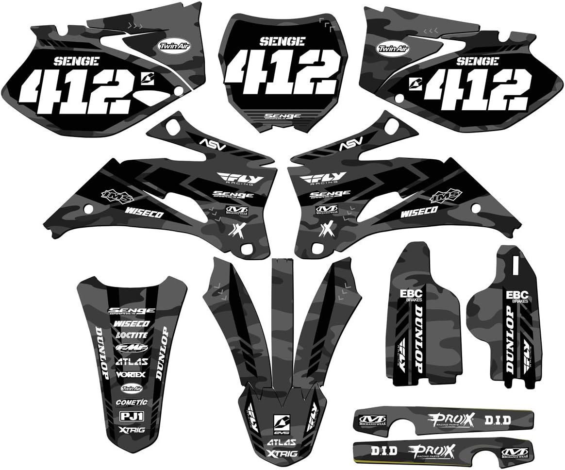 2006-2007 YZ 450 F Apache Grey Senge Graphics Complete Kit with Rider I.D. Compatible with Yamaha