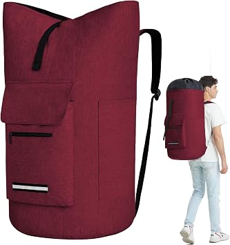 Laundry Bag With 4 Pockets,Laundry Bag With Shoulder Straps,Sturdy Laundry Backpack Heavy Duty,Large Clothes Hamper Bags 115L,College Laundromat Backpack For Dorm Room,Travel Laundry Bags XXL