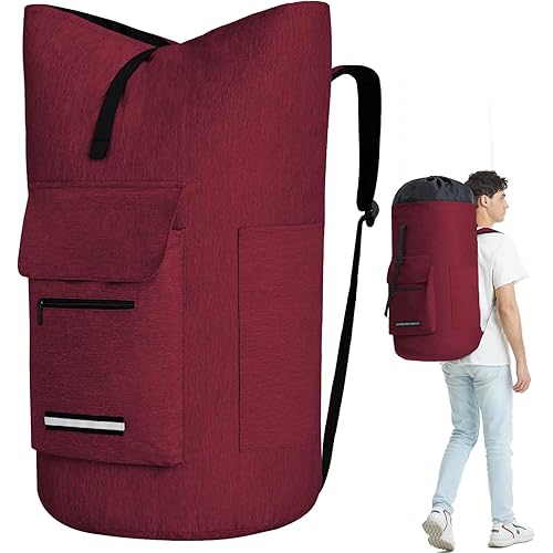 Laundry Bag With 4 Pockets，Laundry Bag With Shoulder Straps，Sturdy Laundry Backpack Heavy Duty，Large Clothes Hamper Bags 115L，College Laundry Backpack For Dorm Room，Travel Laundry Bags XXL