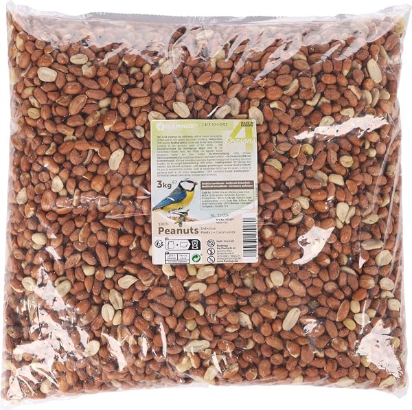 Flamingo Nourriture pour Oiseaux Sauvages – qualité Premium – Cacahuètes décortiquées – Forte teneur en Huile – 3kg - 1