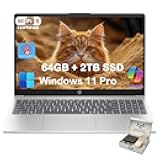 HP 15.6 Touchscreen Laptop Computer for Business & Student, w/Office Lifetime, Intel 13th Gen Core i3(Up to 4.5GHz), HD Touch Display, 64GB RAM, 2TB SSD, AI Copilot, Win 11 Pro, External DVD Drive