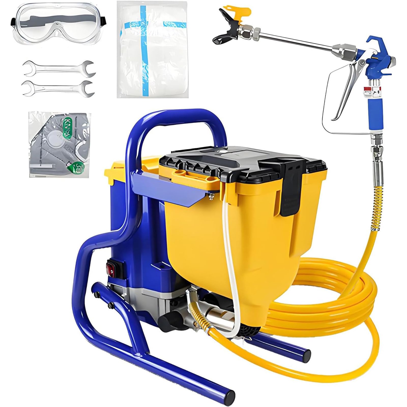 Sprayer Pittura Senz'aria Portatile per Pitture Pareti, Laccature & Vernici, Legno e Protezione dalla Corrosione, Progetti di Pittura Fai-da-te - Utilizzo Interno ed Esterno,Volume Contenitore 4.5L
