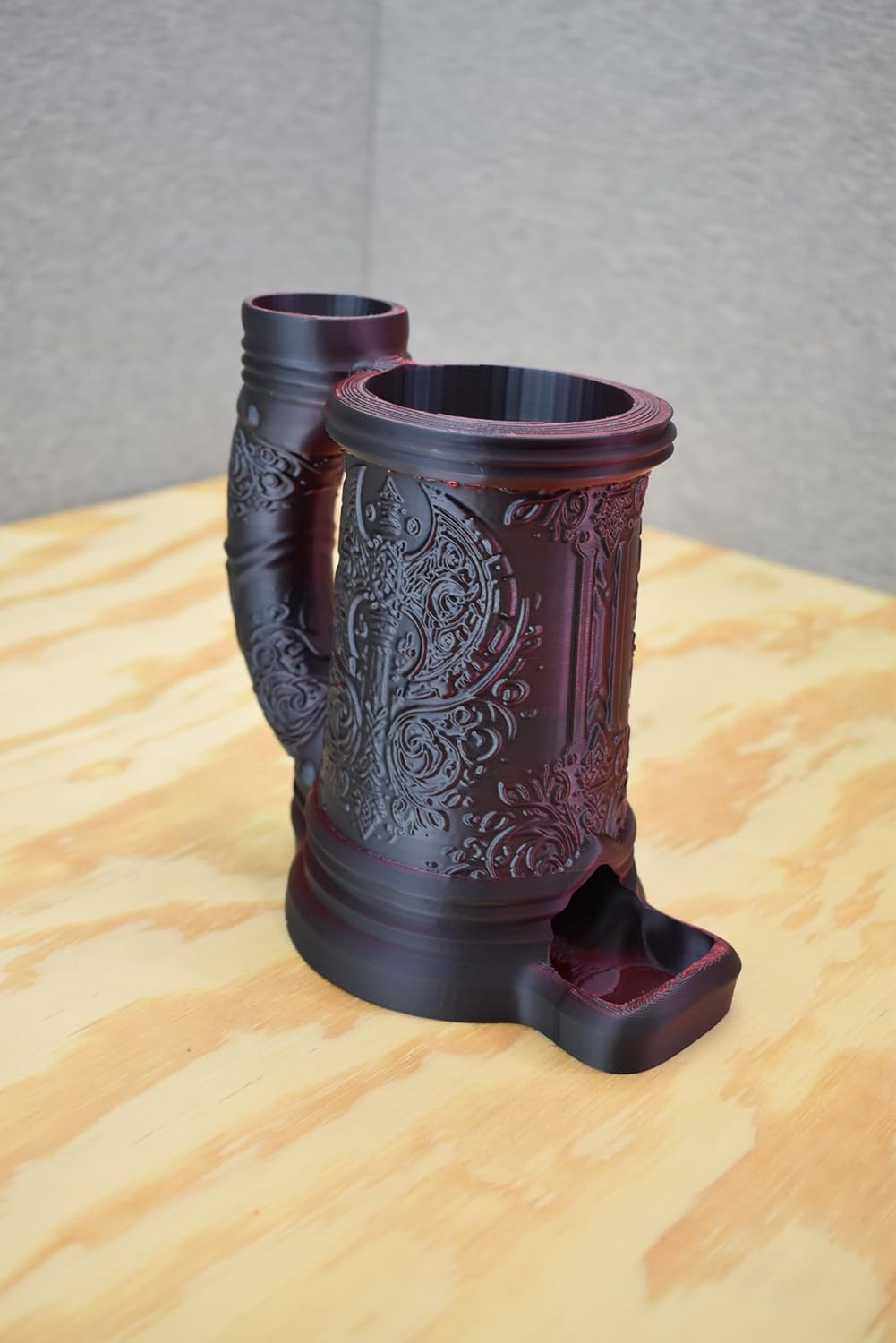 Barbarian Crest Dice Tower with Can Cozy & Storage - DND Dice Tower - Roleplaying Games Accessories - Tabletop RPG Dice Organizer - Dragon Dice Tower for Beer (Black/Red)