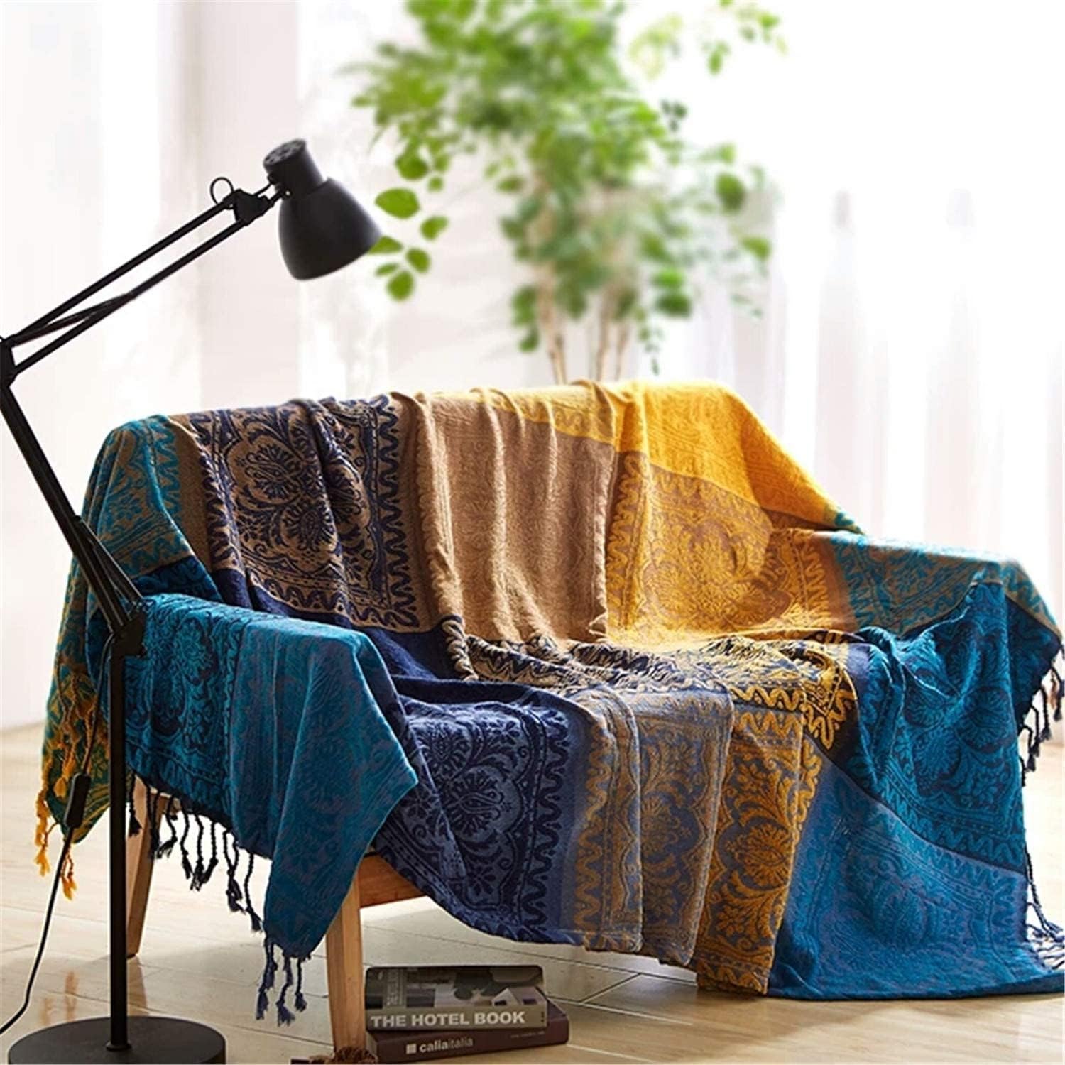 Bohemian Throw Blanket for Couch,Colorful Chenille Tassels Boho Woven Hippie Bed Blankets for Couch Sofa Chair Recliner Loveseat, Bohemian Fringe Tassels Decor Home (60" x 76") - Image 7