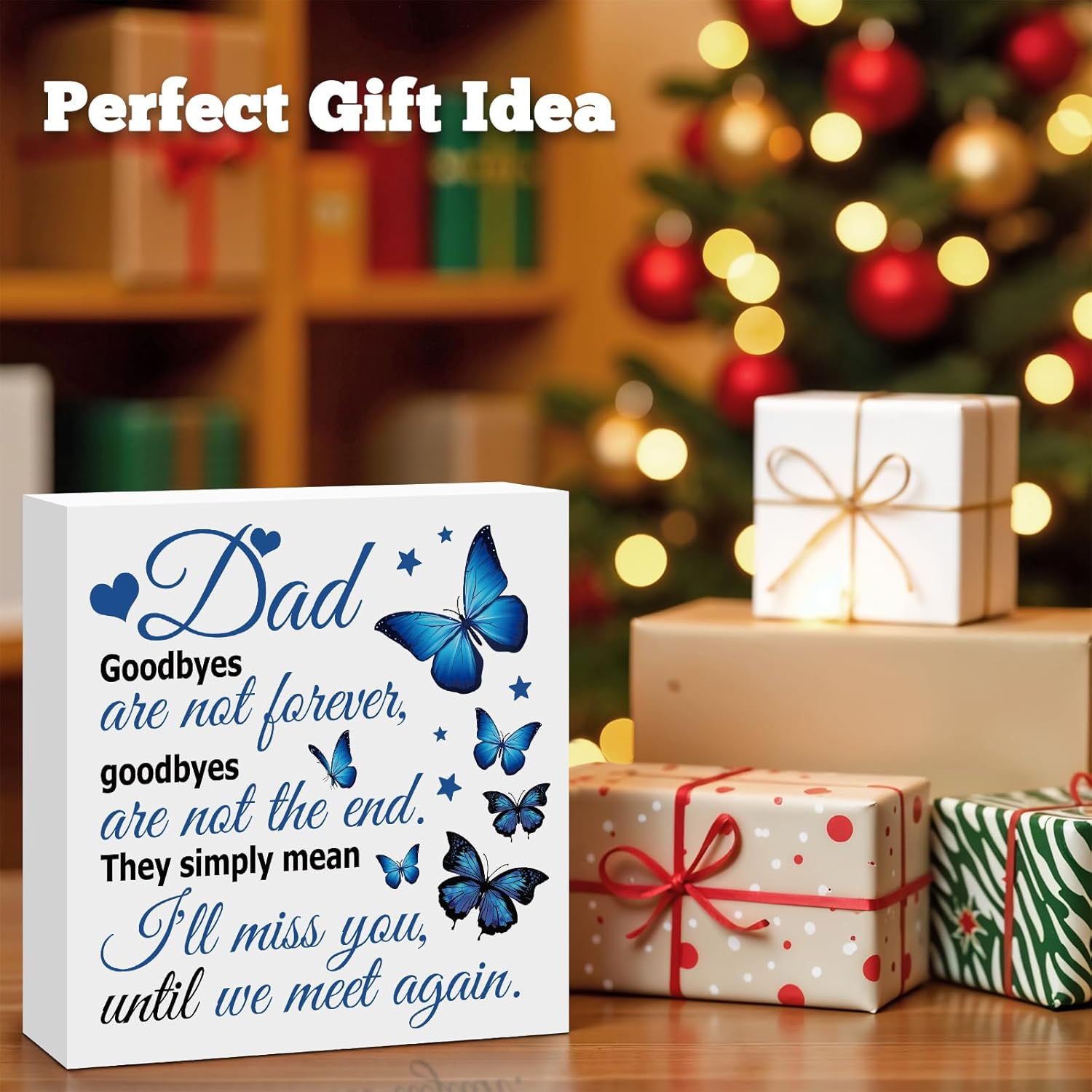 Memorial Gifts for Loss of Dad Sympathy Gifts for Loss of Dad In Memory of Dad Wooden Box Sign Condolence Bereavement Gift Grief Funeral Remembrance Decor Desk Sign - Image 7