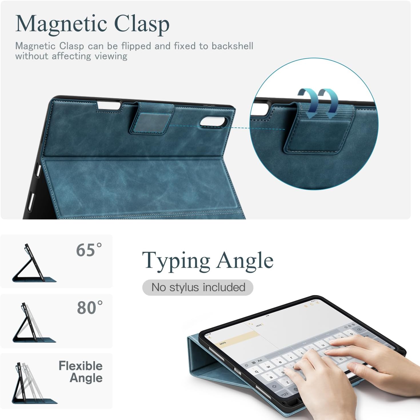 Antbox Case for iPad Air 11-inch M4/M3/M2 (2026/2025/2024), iPad Air 5th/4th Generation 10.9'' Vegan Leather with Pencil Holder Typing Angle Auto Sleep/Wake Muti-Stand