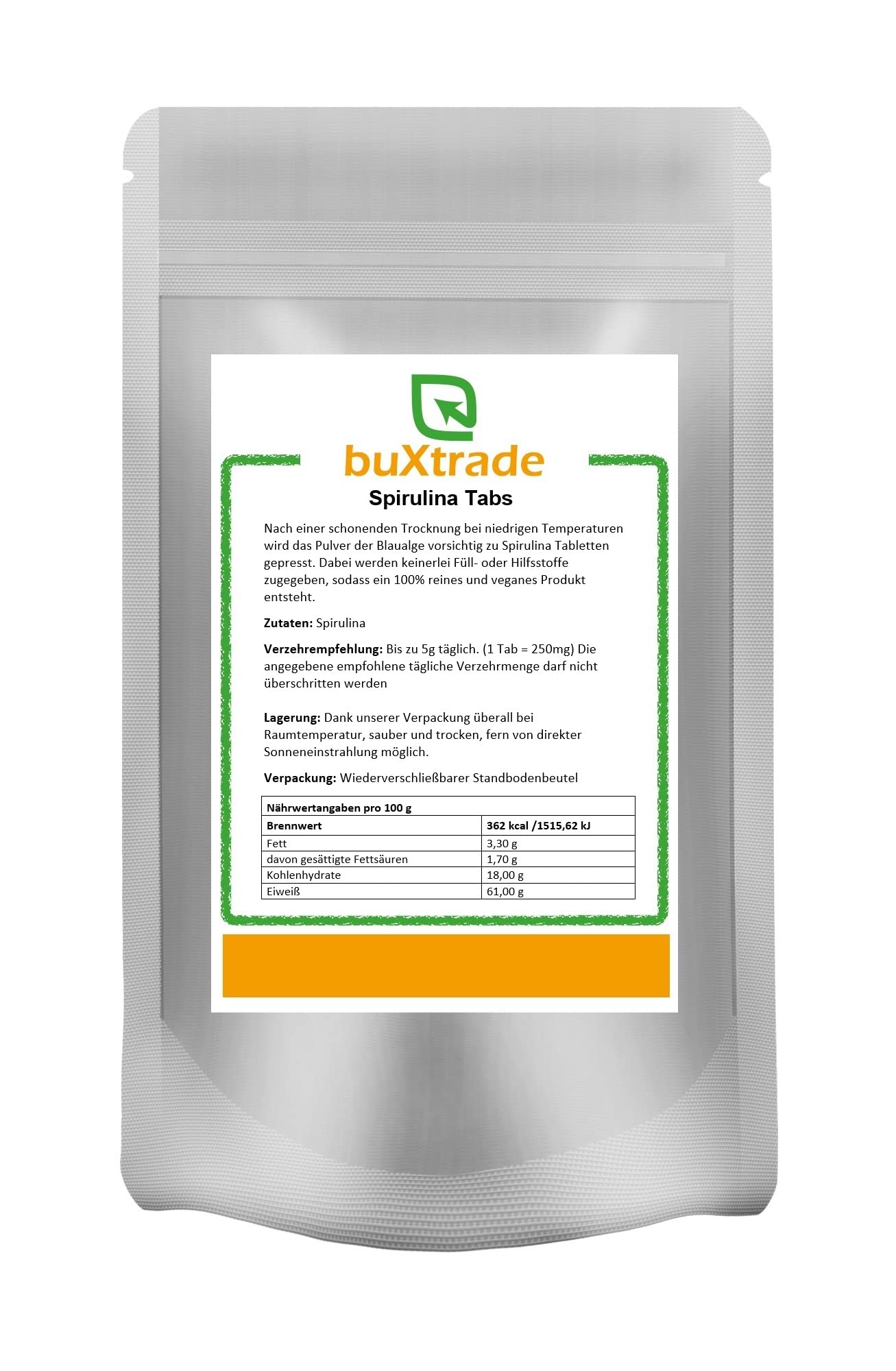 2 kg Spirulina Tabletten | Tabs | Presslinge | 100% rein | Futter | Superfoods | Algen |