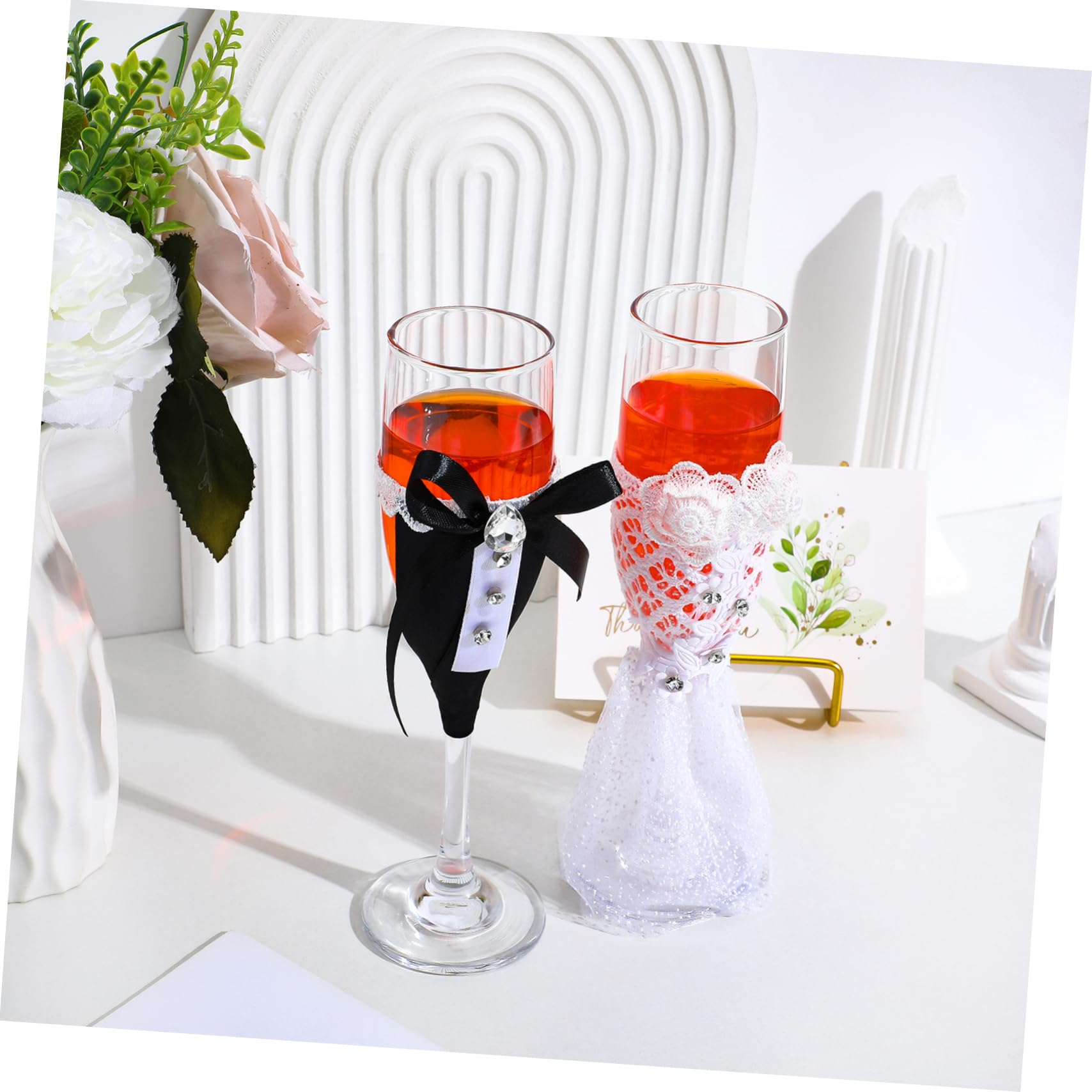 Cabilock Juego de Copas de Brindis para Boda, 1 Set de Vidrio