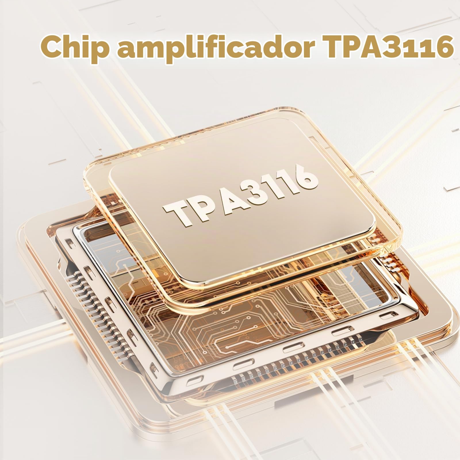 AIYIMA A03 TPA3116 Mini Amplificador de Potencia para Subwoofer Bluetooth 5.2 Estéreo Clase D de 2.1 Canales HiFi de Escritorio 50 W x 2 + 100 W Amplificador de Audio con 24 V CC