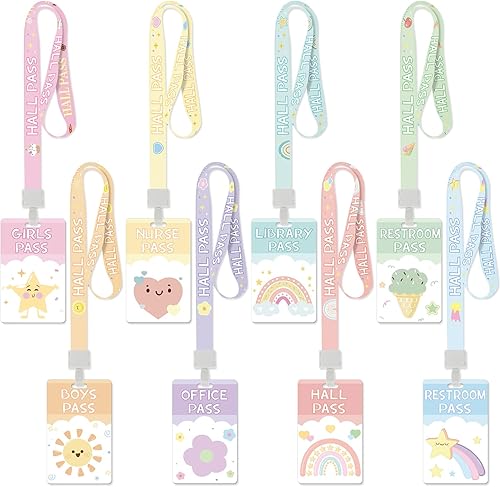 Vista 11 de 8 juegos de cordones de PVC para pases de pasillo con eucalipto, irrompibles, pases escolares, suministros para maestros para aula, escuela