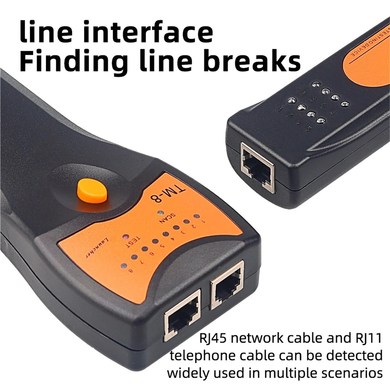 Detector de fibra óptica, TM-8 RJ11 RJ45 Cat5 Cat6 Teléfono LAN Red Cable Probador Detector Rastreador de Cables Tóner Localizador de Línea Ethernet