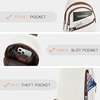 Vista 60 de Telena Bolso bandolera para mujer, bolso cruzado para mujer, cangurera de cuero vegano con correa ajustable