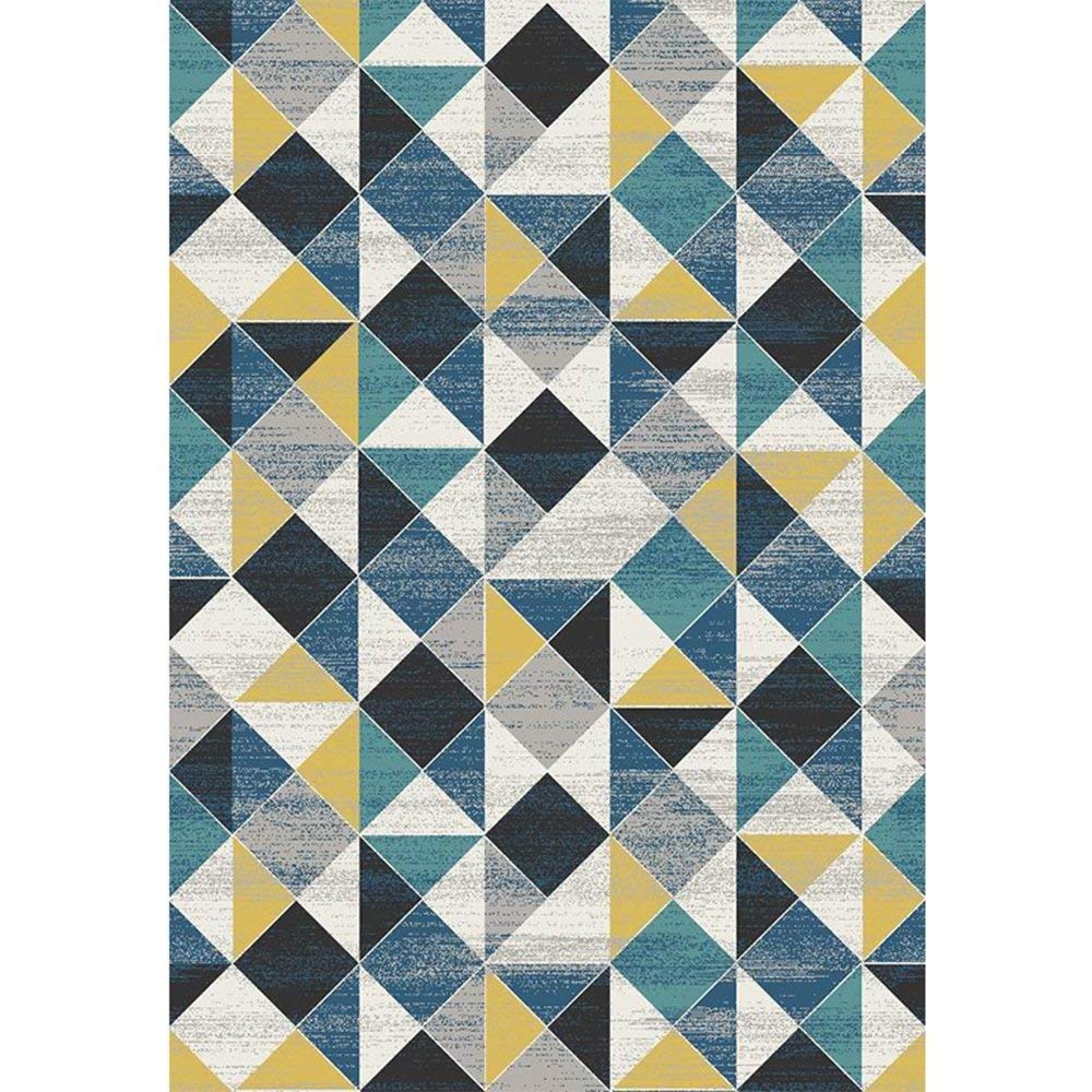 Alfombra de sala de estar suave con patrones geométricos puros 3