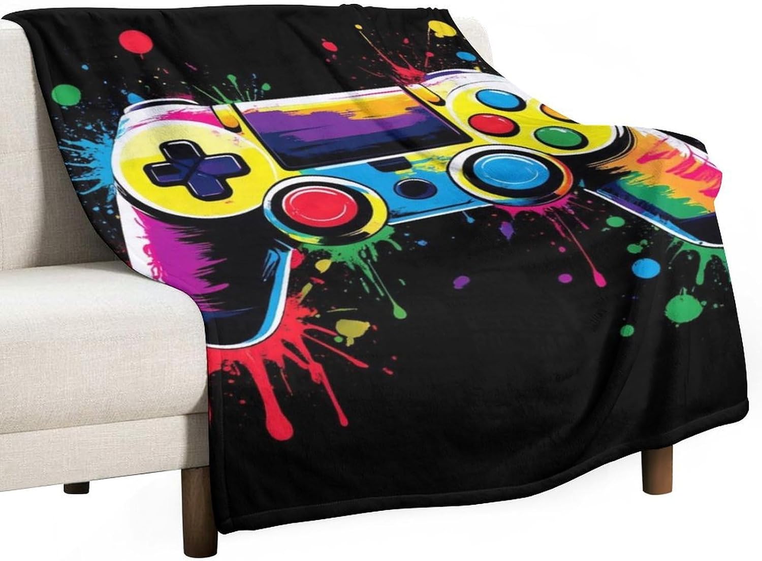 Soft Bed Sofa Couch Cover Carpet Chair Blanket, Video Game Gaming Lightweight Flannel Blanket