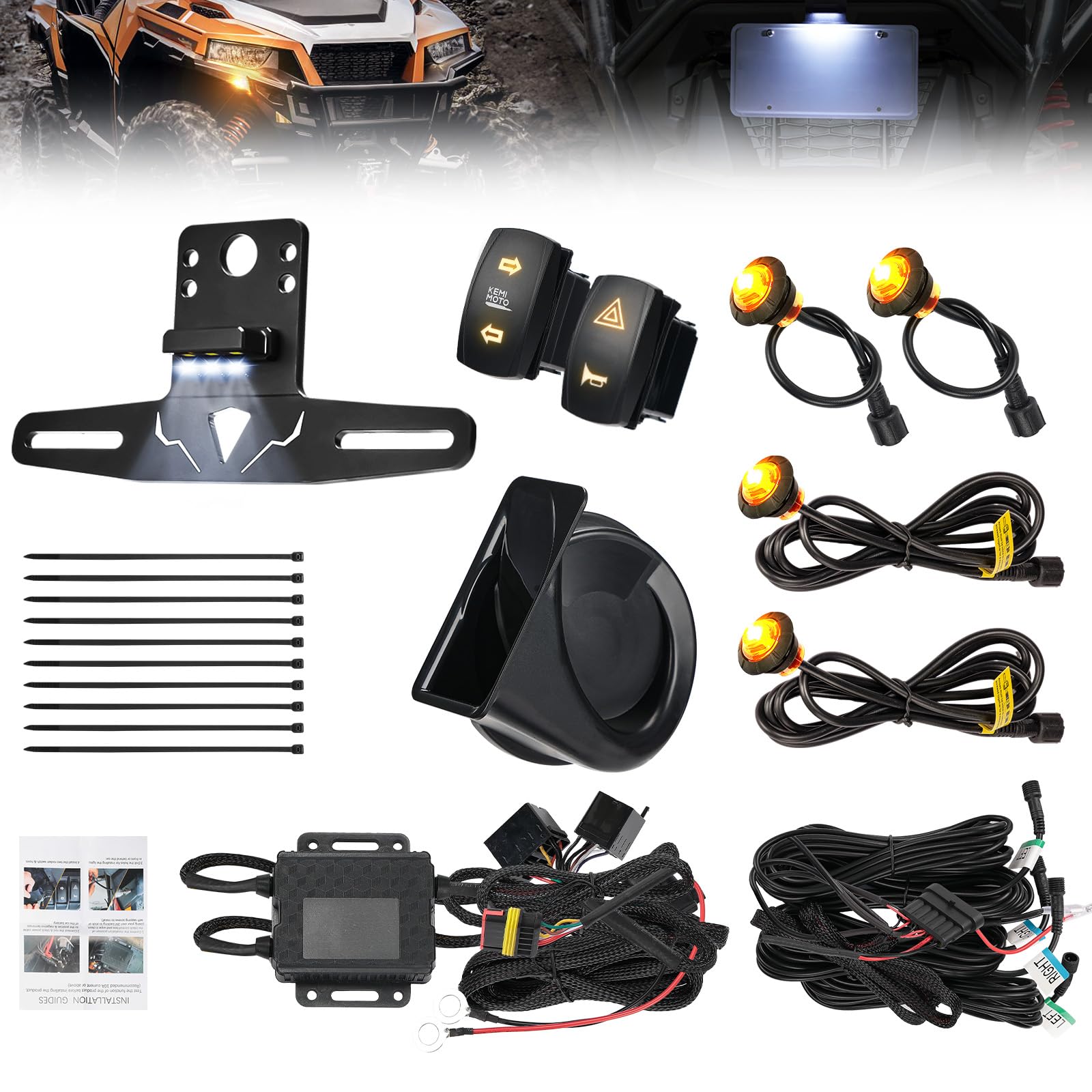 Amazon.com: KEMIMOTO UTV Turn Signal Kit with 110D Horn and