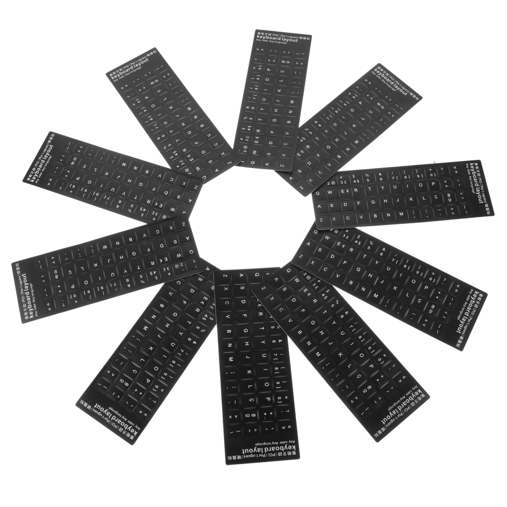 LABRIMP Pegatinas De Teclado En PortuguéS con Letras Blancas 10 Piezas Protectoras para Teclado Universal De Computadora Accesorios De Reemplazo para De Laptop FáCil InstalacióN Y Uso