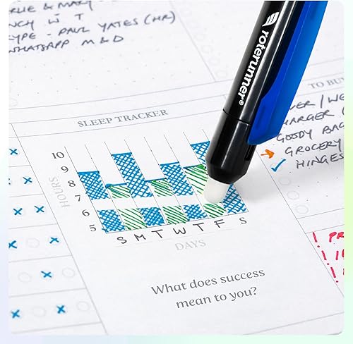 Miniatura 4 de Roterunner 8 bolígrafos de gel multicolor borrables con recambios de tinta de 0.028 in retráctiles de punta fina y suave, bolígrafos borradores para