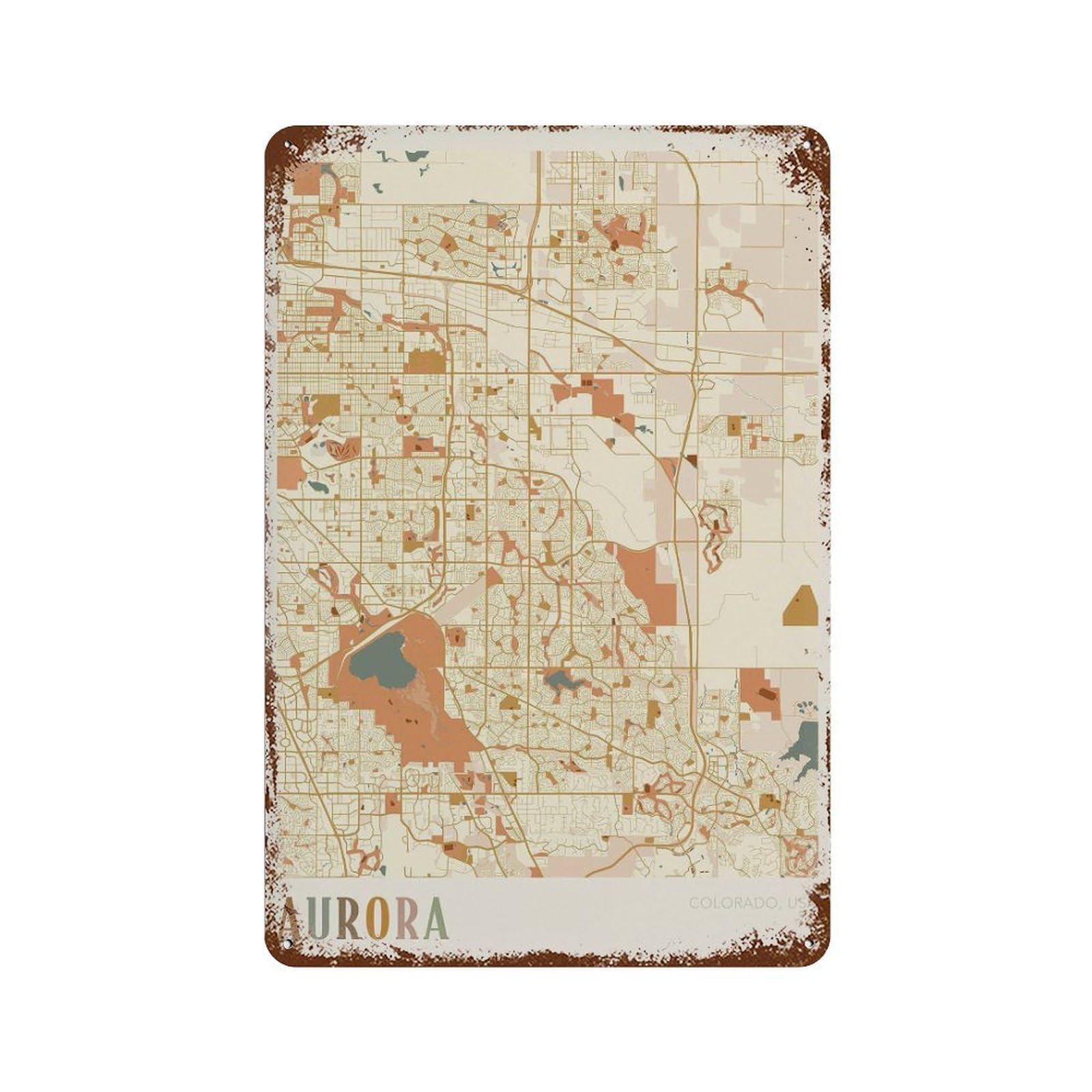 xiaoxiaoshen Aurora Map Colorado Travel Gift Boho (2) Wall Decor Art Metal Tin Poster Modern Home Decor Art Home Bar Shop Decorations Vintage Sign 30x20cm