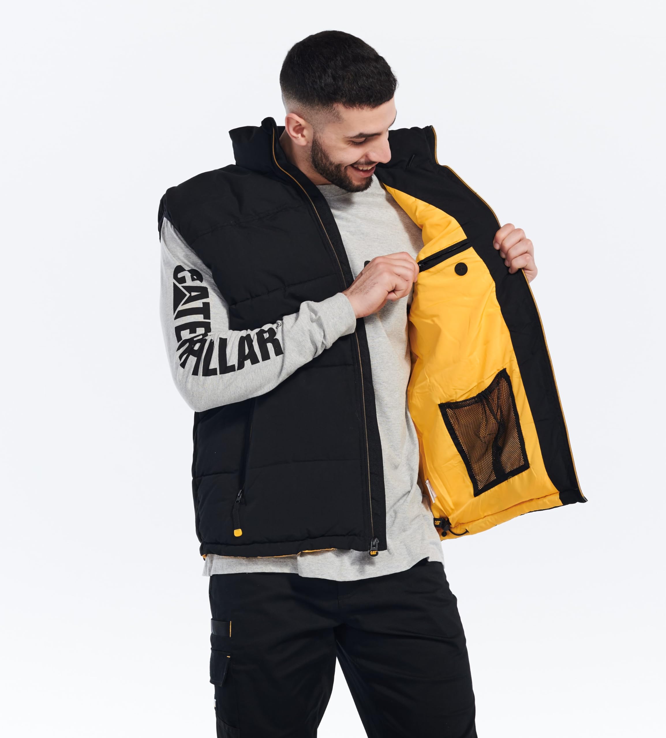 CAT Herren Arctic Zone Isolierte Pufferweste mit Wasserabweisender Oberfläche, Gestepptem Körper und Sicheren Taschen Weste