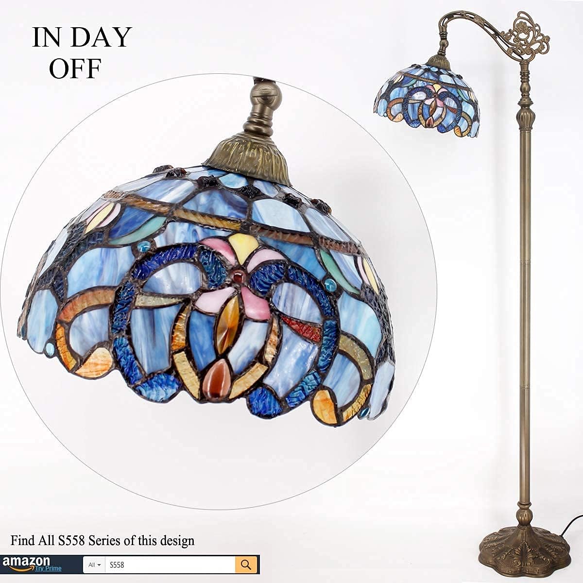 WERFACTORY Tiffany Lamp Series Stained Glass Style Lampshade Decorative Living Room Bedroom