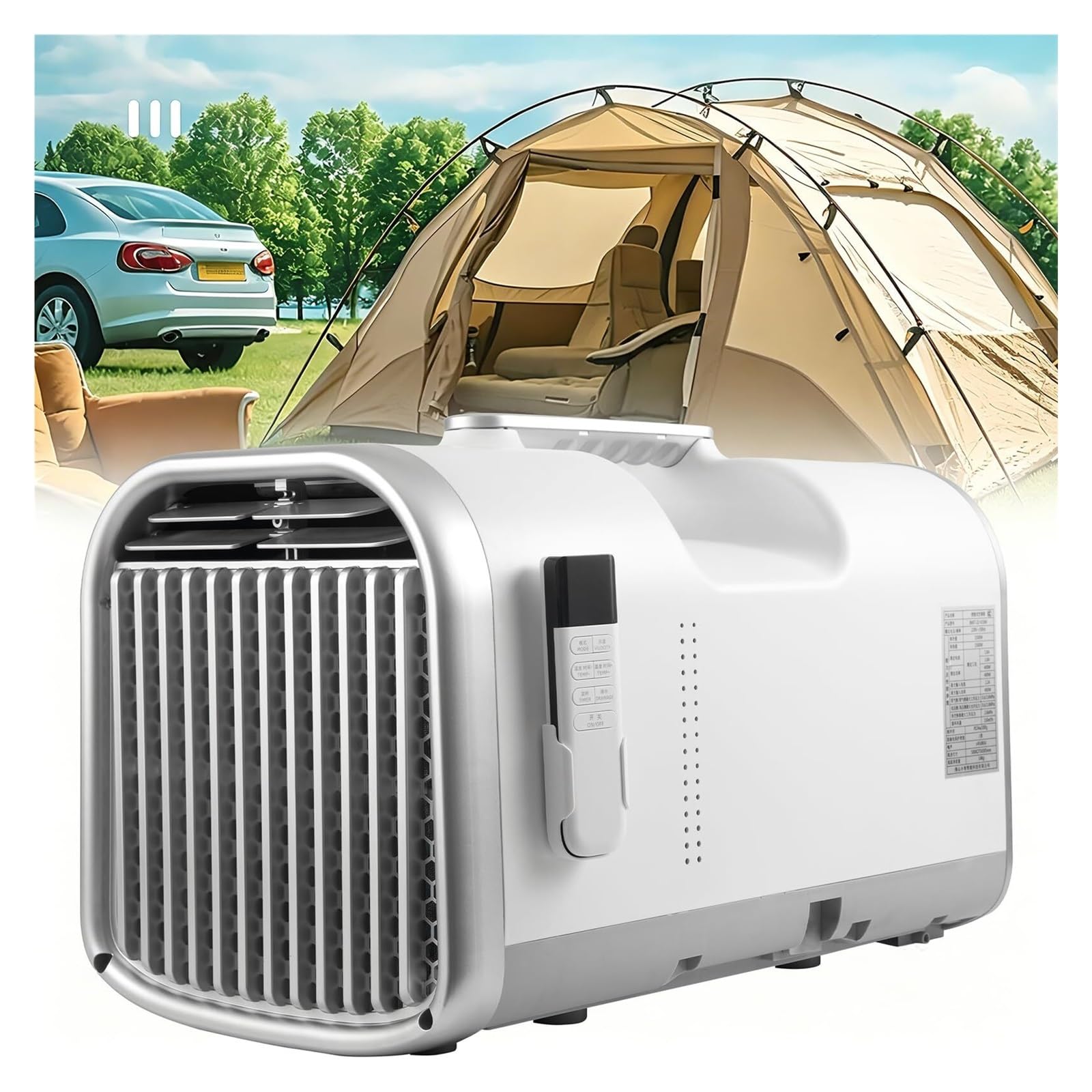 YETFPAON 5100 BTU Portable Camping Air Conditioner, 400W Remote 12H Timer AC for RV Tent Small Room (V1pro)