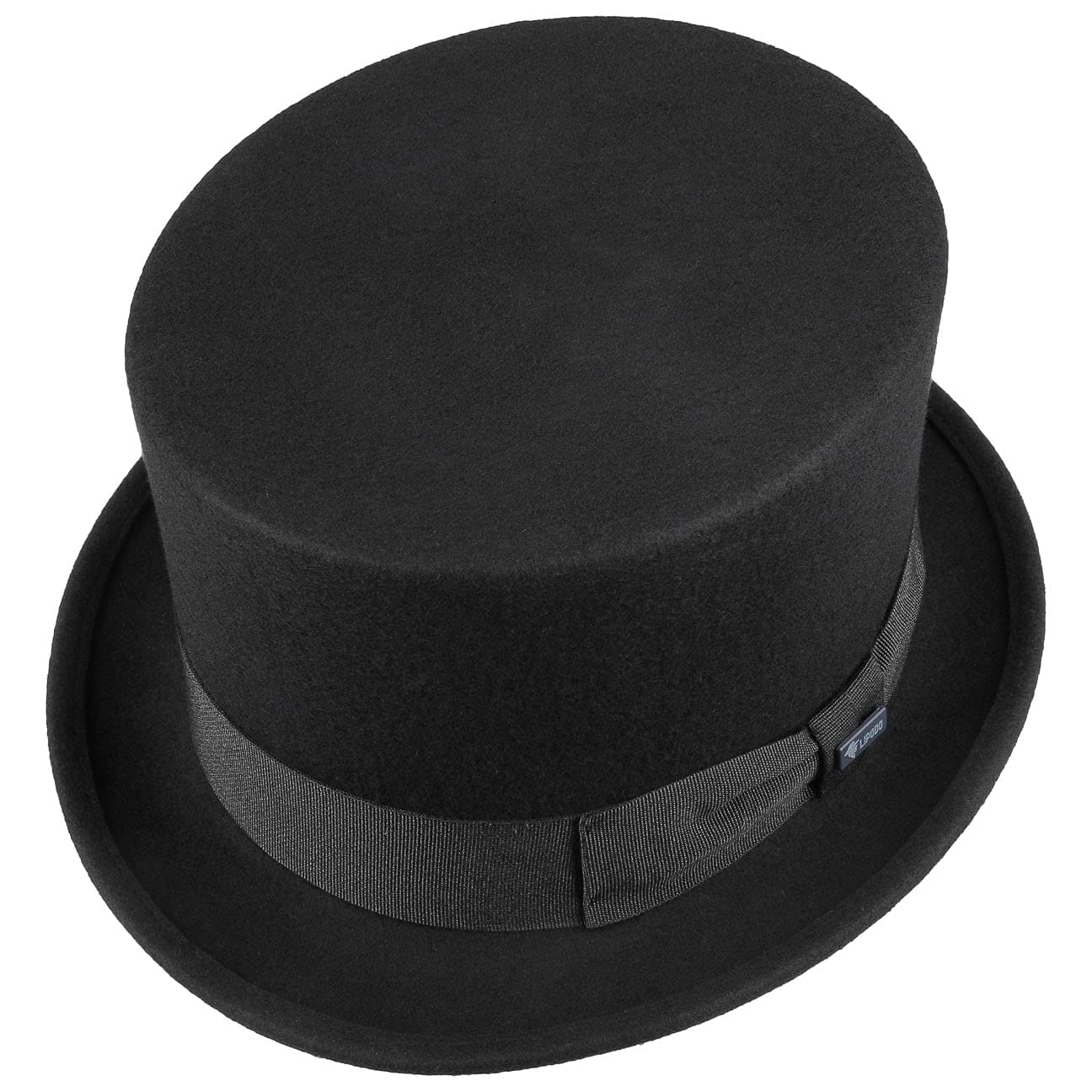 Men Women Unisex Felt Fedora Porkpie Vintage Style Wide Brim Circular Stingy Brim Hat (Black)