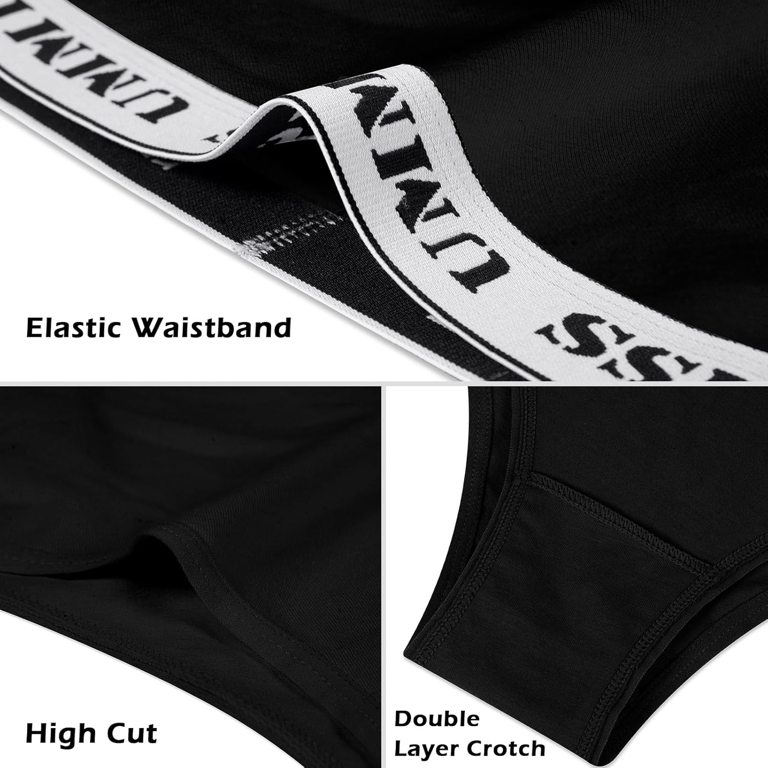 UMMISS High Waisted Cheeky Womens Underwear Cotton Brazilian Panties Soft Breathable Bikini Panties for Women 5 Pack - Image 5