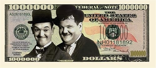 Conjunto de 10Laurel y Hardy millones de billetes de dólar
