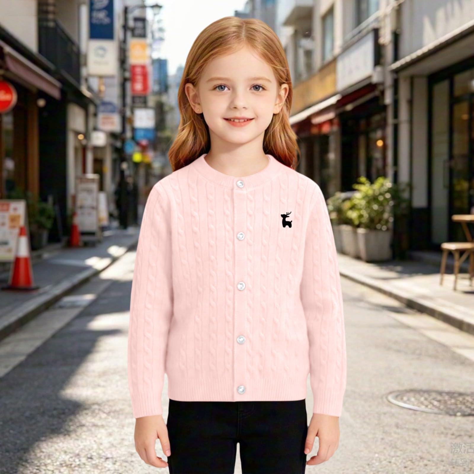 Cárdigan de entretiempo para niña, cárdigan ligero para primavera y otoño | Ideal como manta ligera con temperaturas cambiantes, se puede combinar con camisas de manga larga y vestidos
